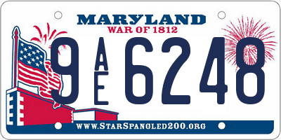 MD license plate 9AE6248