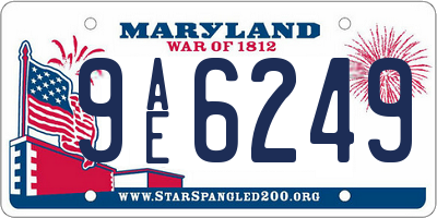 MD license plate 9AE6249