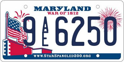MD license plate 9AE6250