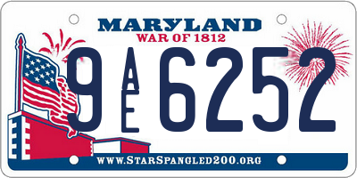 MD license plate 9AE6252