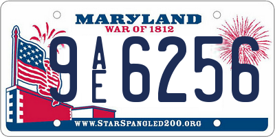 MD license plate 9AE6256