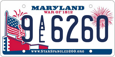 MD license plate 9AE6260