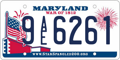 MD license plate 9AE6261