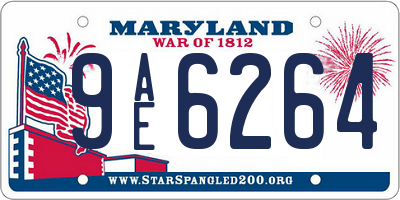 MD license plate 9AE6264