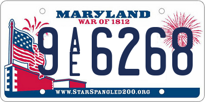 MD license plate 9AE6268