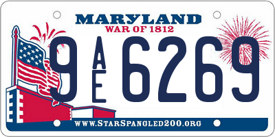 MD license plate 9AE6269