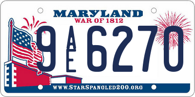 MD license plate 9AE6270