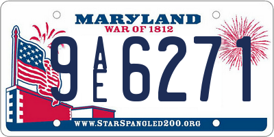 MD license plate 9AE6271