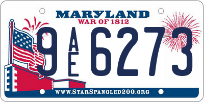 MD license plate 9AE6273