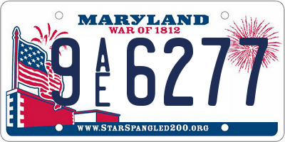 MD license plate 9AE6277