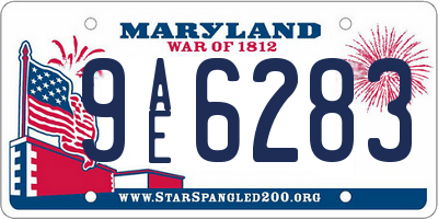 MD license plate 9AE6283