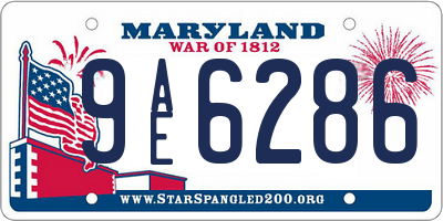 MD license plate 9AE6286