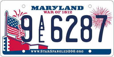 MD license plate 9AE6287