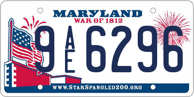 MD license plate 9AE6296