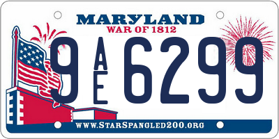 MD license plate 9AE6299