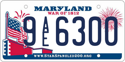 MD license plate 9AE6300