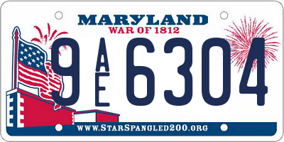 MD license plate 9AE6304