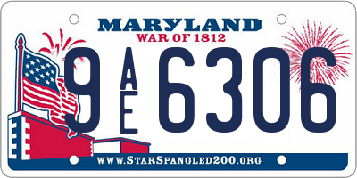 MD license plate 9AE6306