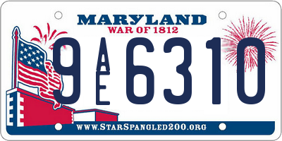 MD license plate 9AE6310