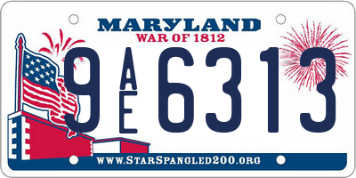 MD license plate 9AE6313