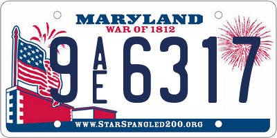 MD license plate 9AE6317