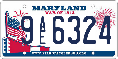 MD license plate 9AE6324