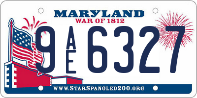 MD license plate 9AE6327