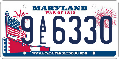 MD license plate 9AE6330