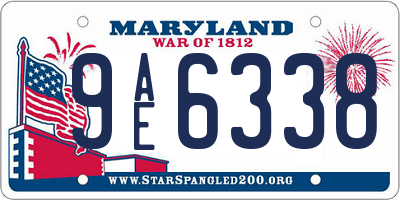 MD license plate 9AE6338