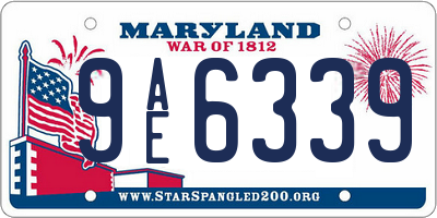 MD license plate 9AE6339
