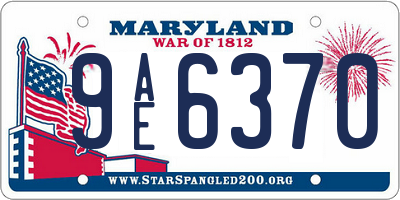 MD license plate 9AE6370
