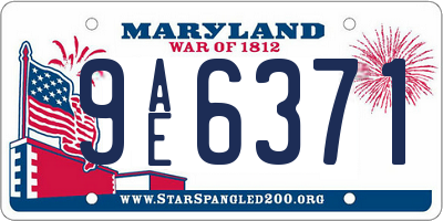MD license plate 9AE6371