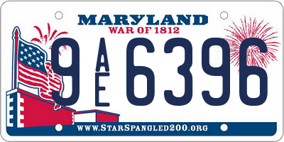 MD license plate 9AE6396