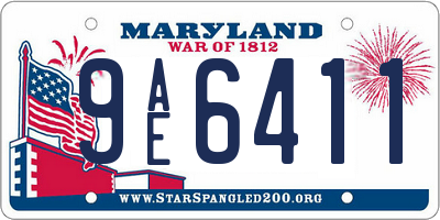 MD license plate 9AE6411