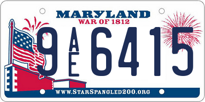 MD license plate 9AE6415