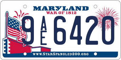 MD license plate 9AE6420