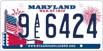 MD license plate 9AE6424