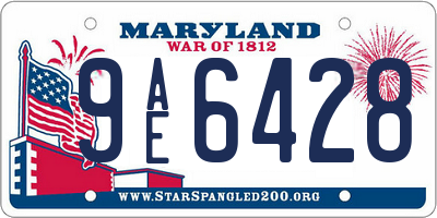 MD license plate 9AE6428
