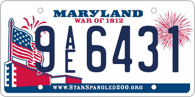 MD license plate 9AE6431