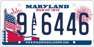 MD license plate 9AE6446