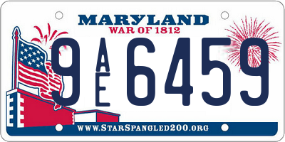 MD license plate 9AE6459