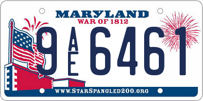 MD license plate 9AE6461
