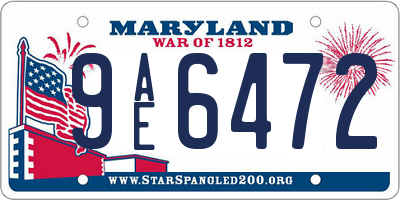 MD license plate 9AE6472