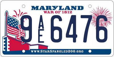MD license plate 9AE6476