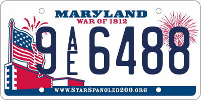 MD license plate 9AE6488