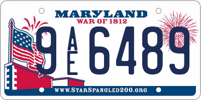 MD license plate 9AE6489