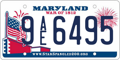MD license plate 9AE6495