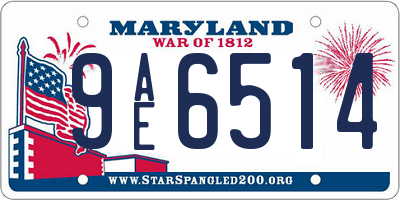 MD license plate 9AE6514