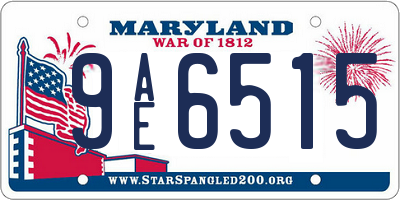 MD license plate 9AE6515