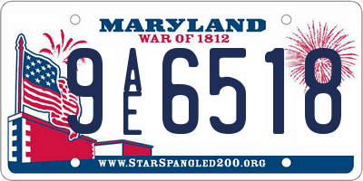 MD license plate 9AE6518